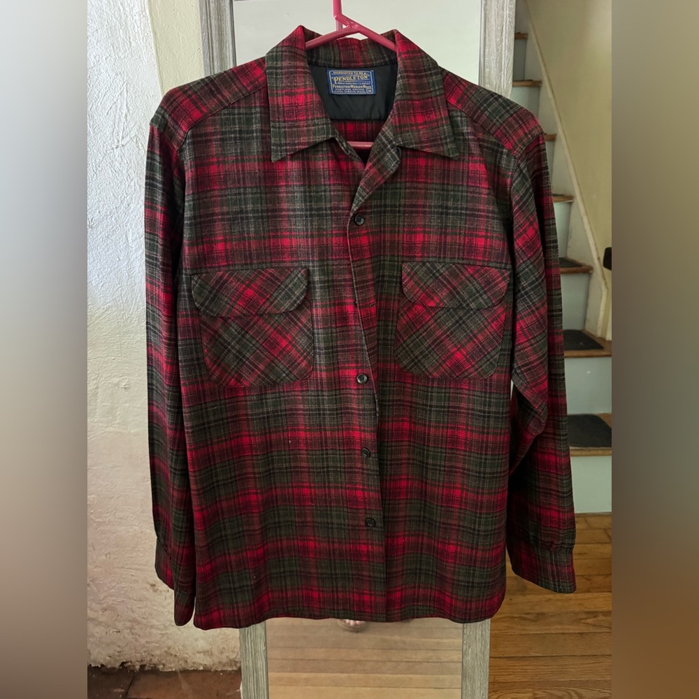 Vintage Pendleton Red and Black Casual Button Down Shirt